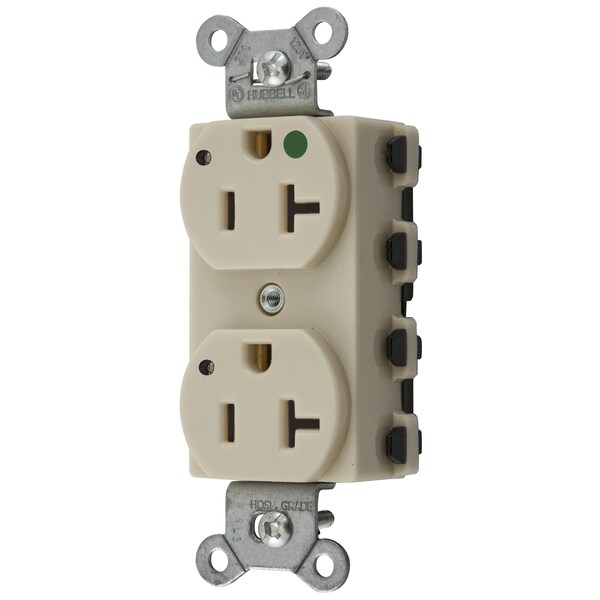 Straight Blade Receptacle, 5-20R, 20 A, 125V AC, 2 Pole, 3 Wire, Grounded